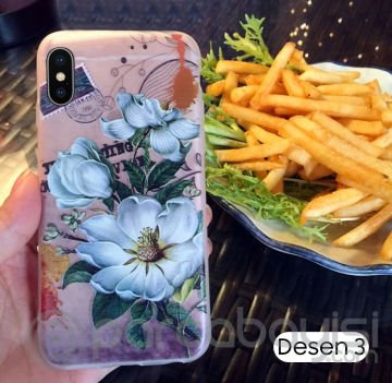 İphone X Xs 3d Gül Desenli Premium Silikon Kılıf