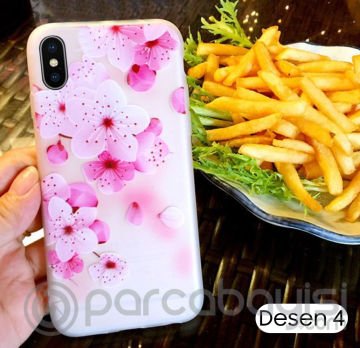 İphone X Xs 3d Gül Desenli Premium Silikon Kılıf