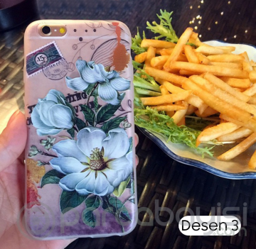 iPhone SE3-SE2 İPhone 8-7 3D Gül Desenli Premium Silikon Kılıf