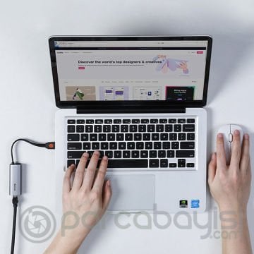 Baseus USB Ethernet adaptörü 2 in1 Usb A+Usb  C 1000Mbps  RJ45 Lan