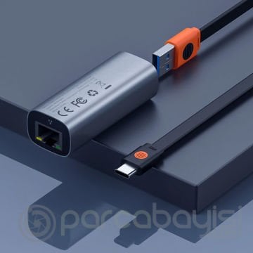 Baseus USB Ethernet adaptörü 2 in1 Usb A+Usb  C 1000Mbps  RJ45 Lan