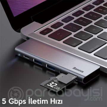 Baseus Harmonica Serisi 5in1 HUB Usb Type C Adaptör Cahub-K0g