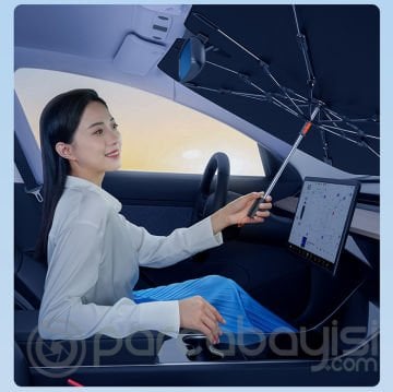 Baseus CoolRide Çift Katlı Şemsiye Model Araç Ön Cam Güneşlik 131x69 cm