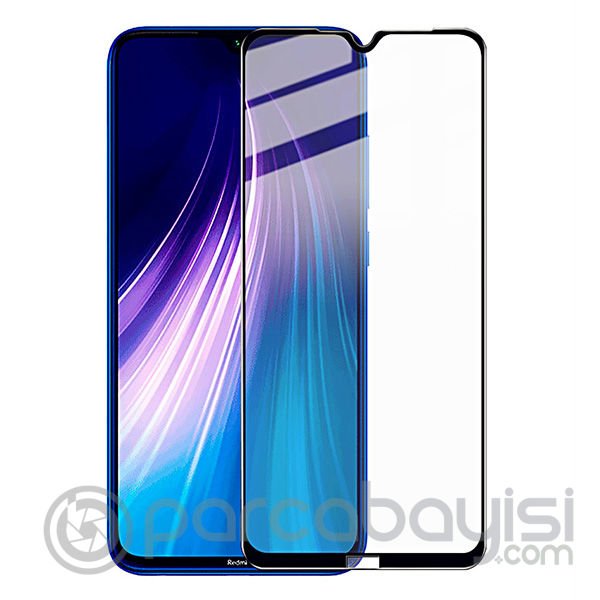 Xiaomi Redmi Note 8 3D Full Glue Tempered  Cam Ekran Koruyucu