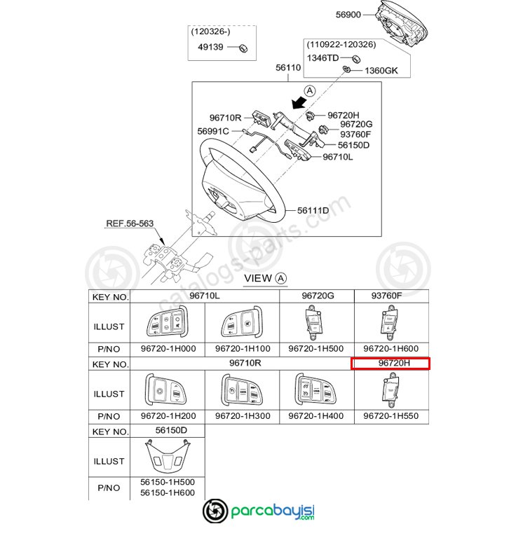 Kia Ceed Düğme Orjinal | 967201H550Al4