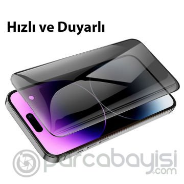 Hoco iPhone 14 Pro Prıvacy Serisi Hayalet Full Koruma Cam Ekran Koruyucu