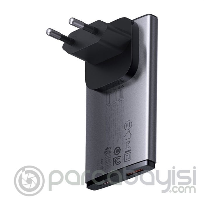 Baseus GaN5 Pro Ultra İnce 65W Macbook Hızlı Şarj Adaptörü + 100W Type-C Şarj Kablosu
