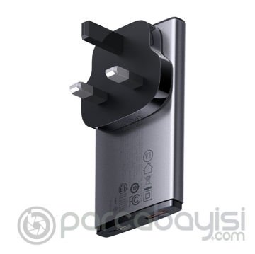 Baseus GaN5 Pro Ultra İnce 65W Macbook Hızlı Şarj Adaptörü + 100W Type-C Şarj Kablosu