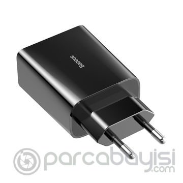 Baseus Speed Mini 18W Hızlı Şarj Adaptörü + PD İPhone Şarj Kablosu 1 Metre