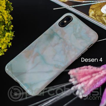 İphone X Xs Mermer Taş Görünümlü Soft Silikon Kılıf