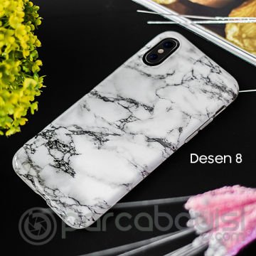 İphone X Xs Mermer Taş Görünümlü Soft Silikon Kılıf