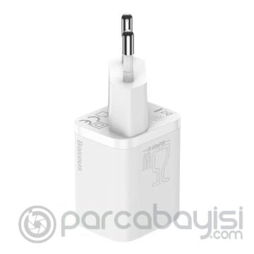 Baseus Super Si 1C 25W Hızlı Şarj Adaptörü + 3A Type-C to Type-C 1m Şarj Kablosu