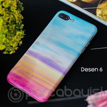İphone 7 Plus İphone 8 Plus Mermer Taş Görünümlü Soft Silikon Kılıf