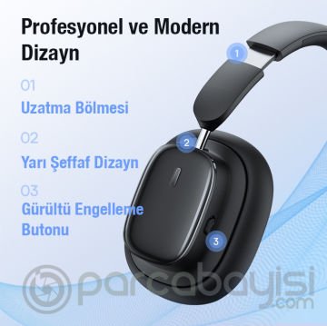 Baseus Bowie H1i Gürültü Engelleyici Kulaküstü Kablosuz Bluetooth 5.3 Kulaklık
