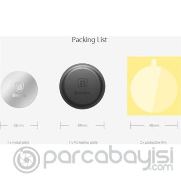 Baseus İron Suit Magnetic Telefon Tutucu Plaka 2 Adet(1 Deri 1 Metal)