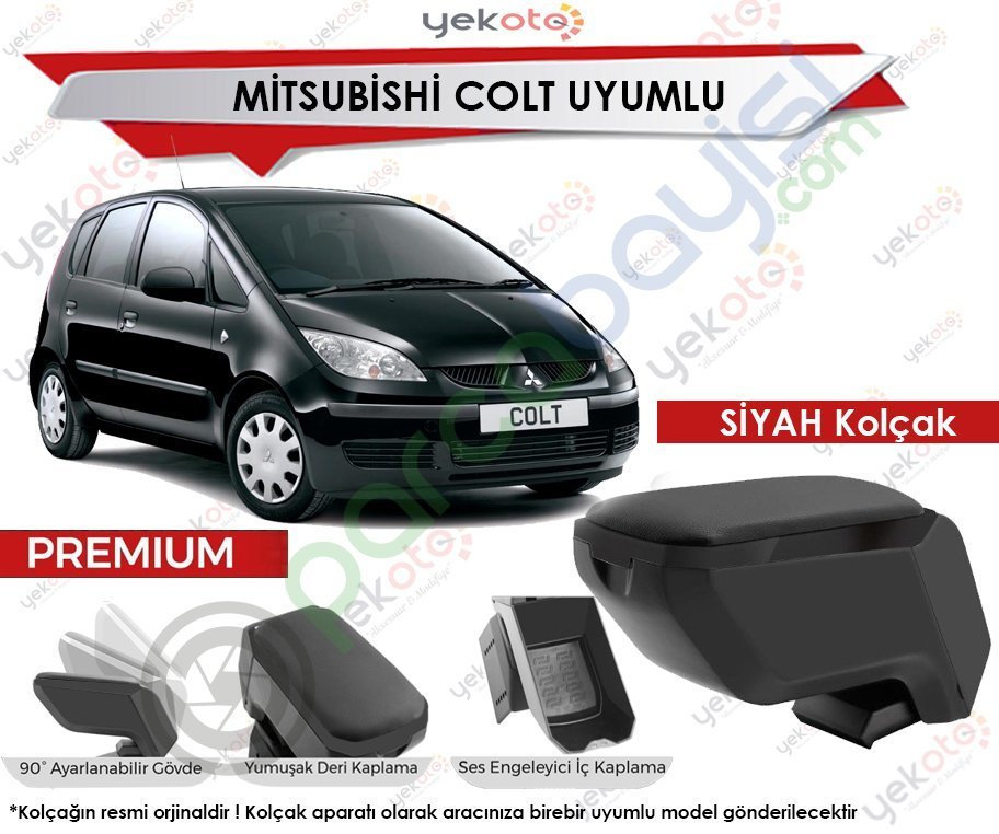 Mitsubishi Colt Uyumlu Siyah Kolçak Kol Dayama Ultra Kaliteli