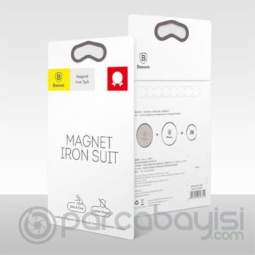 Baseus İron Suit Magnetic Telefon Tutucu Plaka 2 Adet(1 Deri 1 Metal)