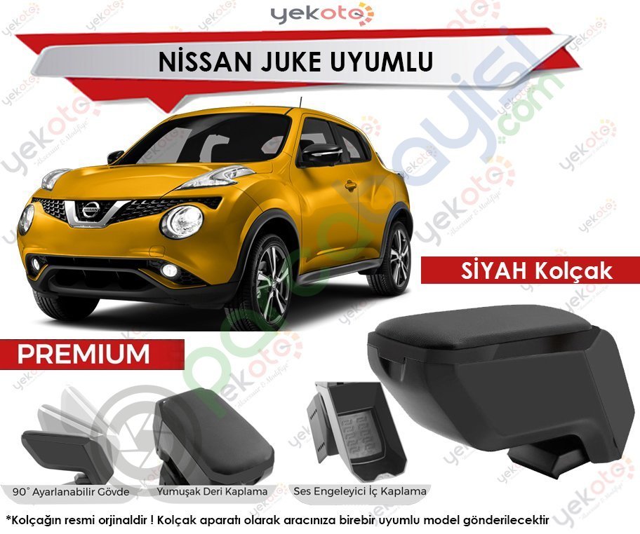 Nissan Juke Uyumlu Siyah Kolçak Kol Dayama Ultra Kaliteli