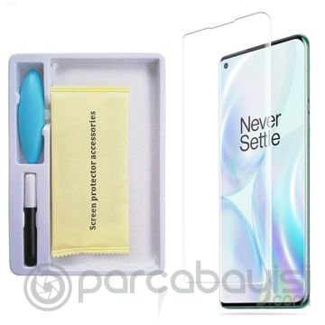 Oneplus 8 Full Uv Liquid+uv Işık 3D Kırılmaz Cam Ekran Koruyucu