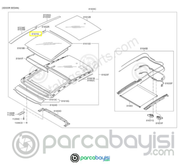 Kia Ceed Sunroof Ön Cam Panelı Orjinal | 81611A2200