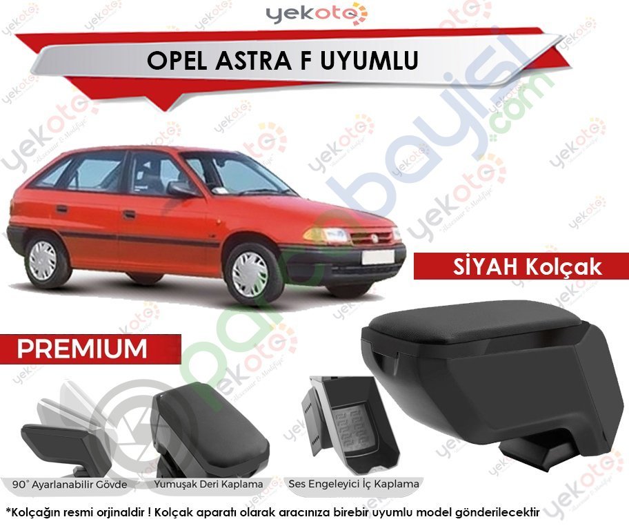 Opel Astra F Uyumlu Siyah Kolçak Kol Dayama Ultra Kaliteli
