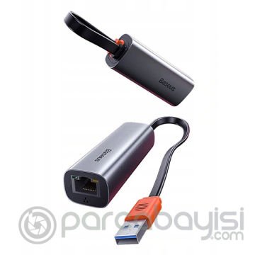 BASEUS Steel Cannon Series USB A Ethernet adaptörü  RJ45 Lan