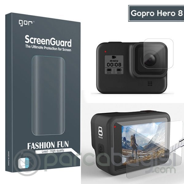 GOR Gopro Hero 8 2in1 Darbe Emici Ekran Koruyucu 2 SET