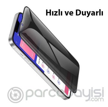 Hoco iPhone 14,13,13  Pro Prıvacy Hayalet Full Koruma Cam Ekran Koruyucu