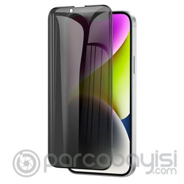 Hoco iPhone 14,13,13  Pro Prıvacy Hayalet Full Koruma Cam Ekran Koruyucu