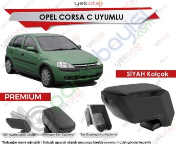 Opel Corsa C Uyumlu Siyah Kolçak Kol Dayama Ultra Kaliteli