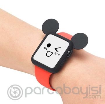 Ally Apple Watch 6-5-4-3-2 için 42mm Mickey Mouse Silikon Kılıf