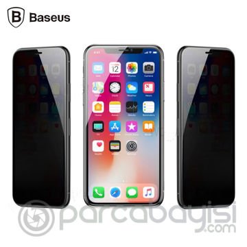 Baseus İPhone 11 Pro Max- XS Max 3D Anti-Peep Privacy Gizlilik Cam Ekran Koruyucu