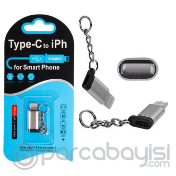 Usb Typ-C To İPhone-Ligtining Dönüştürücü Çevirici Başlık Anahtarlık