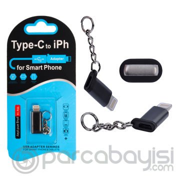 Usb Typ-C To İPhone-Ligtining Dönüştürücü Çevirici Başlık Anahtarlık