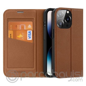 Dux Ducis iPhone 14 Pro Max 6.7 Kılıf Skin X2 Series PU Deri Manyetik Kapaklı Kılıf Magnetic Folio C