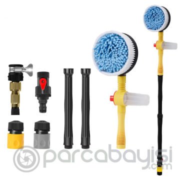 ALLY Otomatik Dönen Araç Yıkama Fırçası Mikrofiber Araba Yıkama Paspas Sabunluk Set