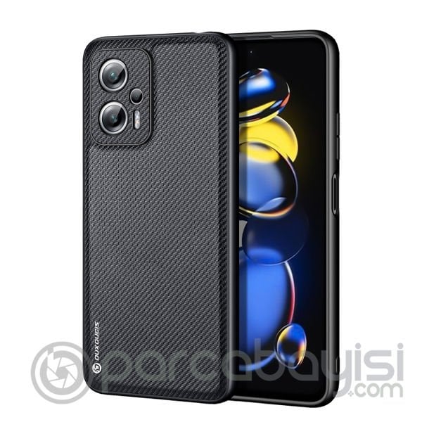 Dux Ducis Fino Serisi Xiaomi 11T Pro Plus, Poco X4 GT Kılıf Premium Dokuma Silikon Kılıf