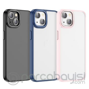 Hoco iPhone 14 Plus Golden Shield Frosted Silikon Telefon Kılıfı