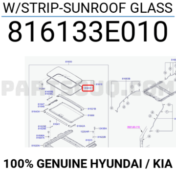 Kia Sorento Sunroof Cam Fitili Orjinal | 816133E010