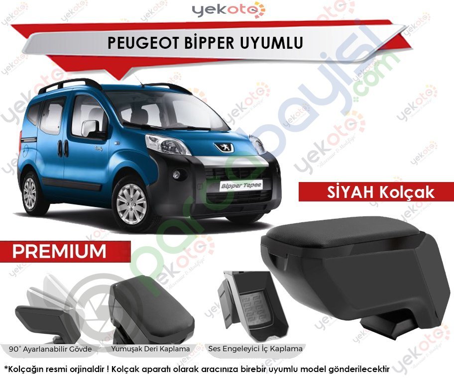 Peugeot Bipper Uyumlu Siyah Kolçak Kol Dayama Ultra Kaliteli