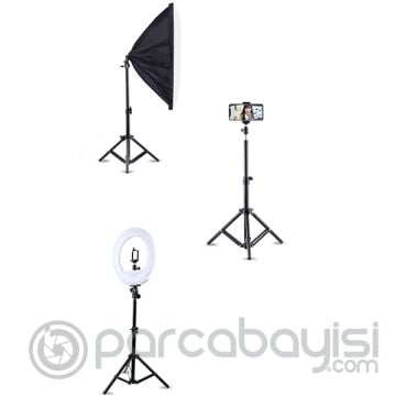Ally 130cm Işık Ayağı Tripod Standı 3 Ayaklı Tripod Işık Ayağı 1.3 Metre