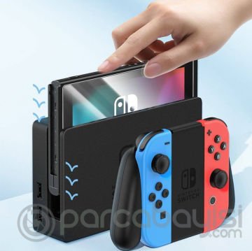 Baseus Crystal Series Nintendo Switch OLED 2021 için Cam Ekran Koruyucu