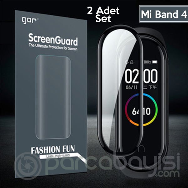 Gor Mi Band 4 3D Full Darbe Emici Ekran Koruyucu 2Adet
