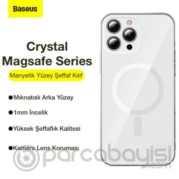 Baseus Crystal iPhone 13 Pro 6.1 Kılıf Magsafe Uyumlu Şeffaf Kılıf