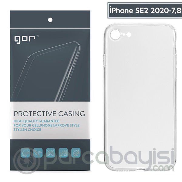 GOR İPhone SE2 2020 -İPhone 8-7  Kamera Korumalı Silikon Kılıf
