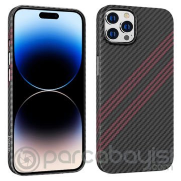 Hoco iPhone 14 Pro 6.1 Kılıf Kevlar Texture Darbe Emici Telefon Kılıfı