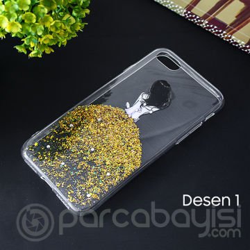 iPhone SE3-SE2 İPhone 8-7 Kılıf 3d Diamond Elbise Şeffaf Silikon Kılıf
