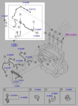 Enjektor Basınc Adaptorü F/L Orjinal | 314802A403