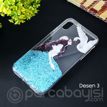 İphone X Xs 3d Diamond Elbise Şeffaf Silikon Kılıf
