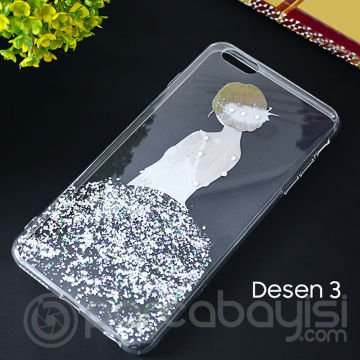 İPhone 6S Plus  6 Plus 3d Diamond Elbise Şeffaf Silikon Kılıf